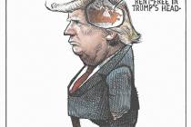 The cartoon says "Canada fixes its housing crisis" while shwoing Canada inside Trump' ...