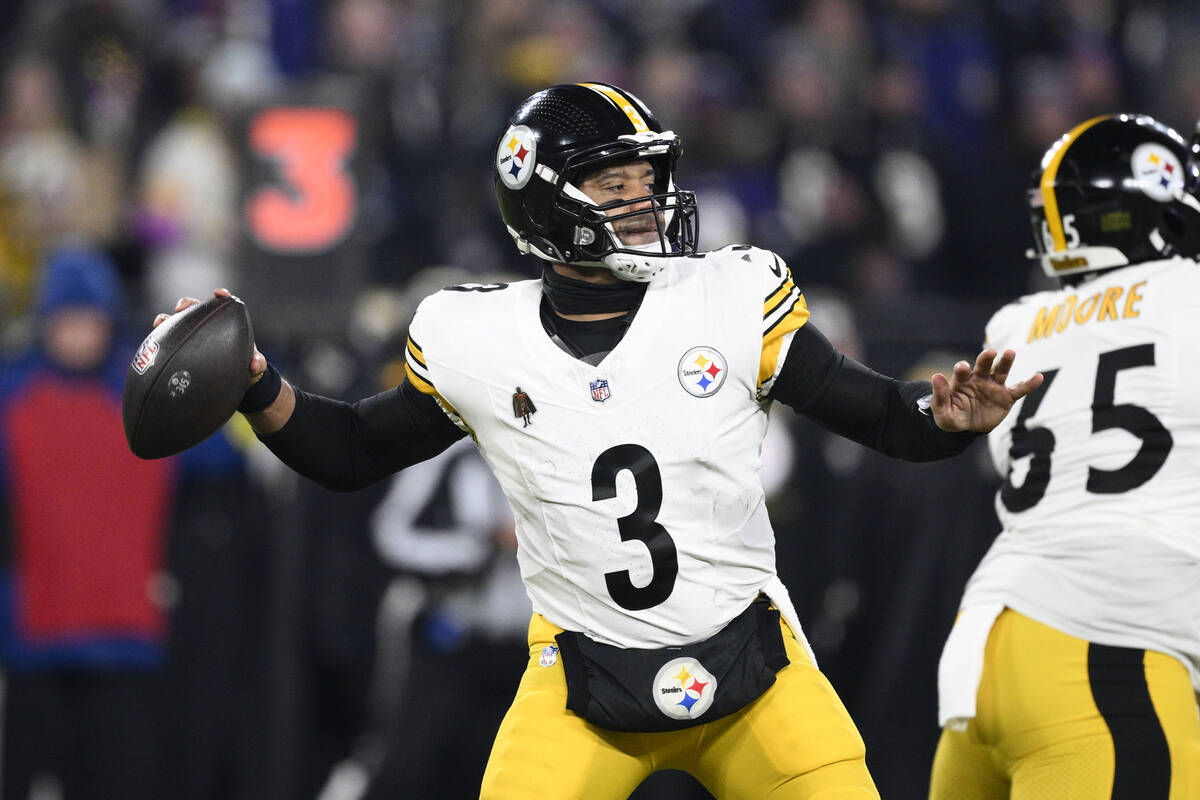 Pittsburgh Steelers quarterback Russell Wilson (3) in action during the first half of an NFL fo ...