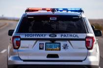 A Nevada Highway Patrol vehicle is seen on Thursday, Dec. 10, 2020. (Chase Stevens/Las Vegas Re ...