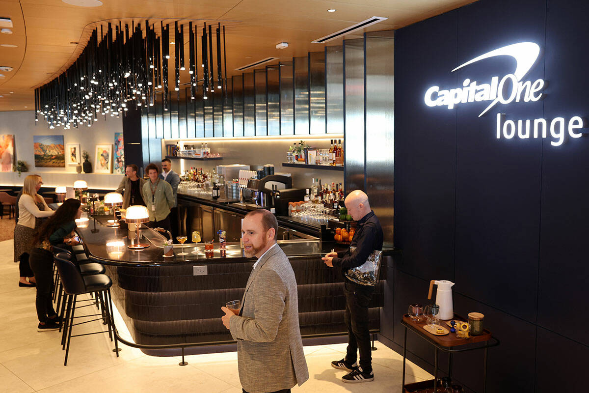 The new Capital One Airport Lounge is shown at Harry Reid International Airport in Las Vegas Tu ...