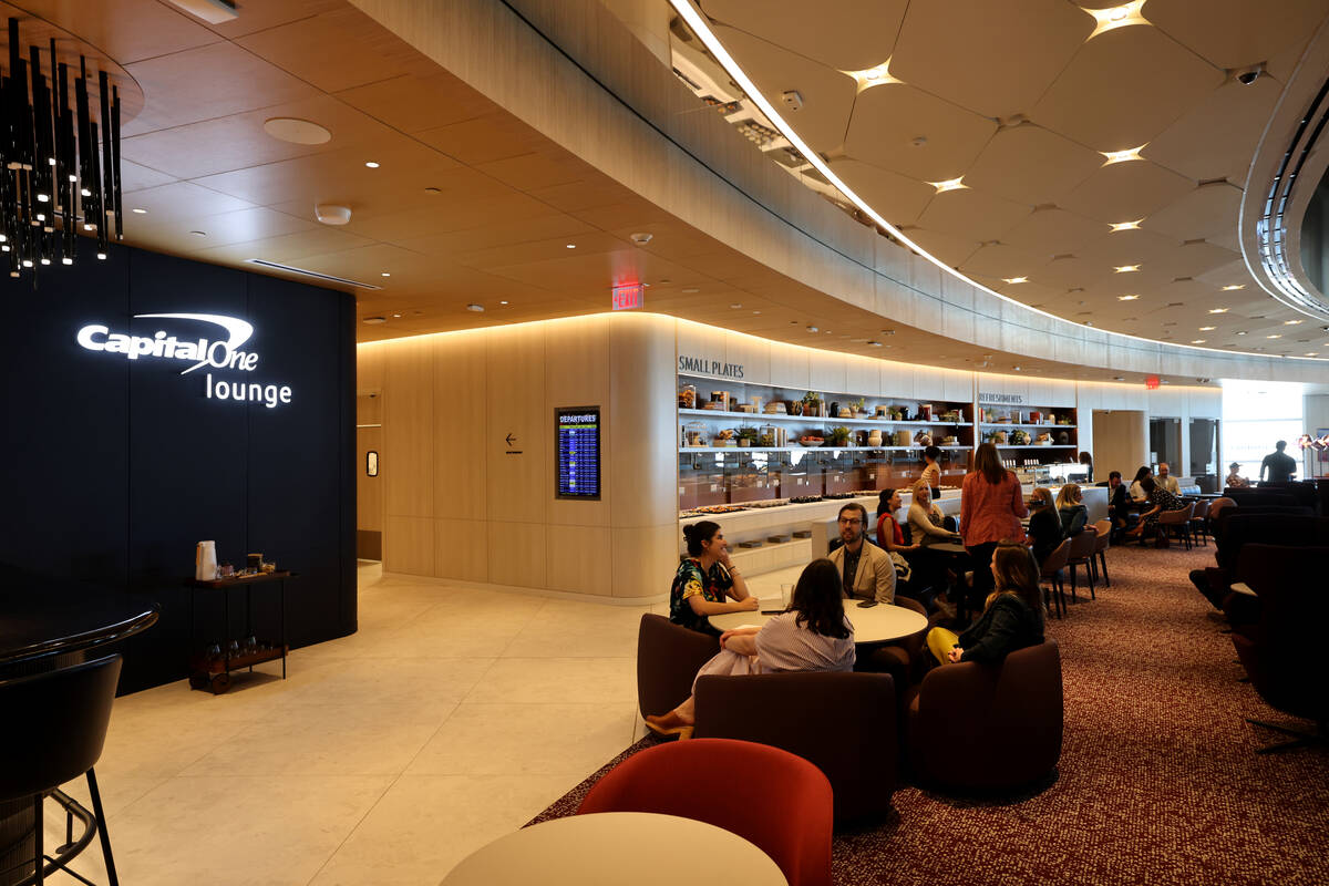 The new Capital One Airport Lounge is shown at Harry Reid International Airport in Las Vegas Tu ...