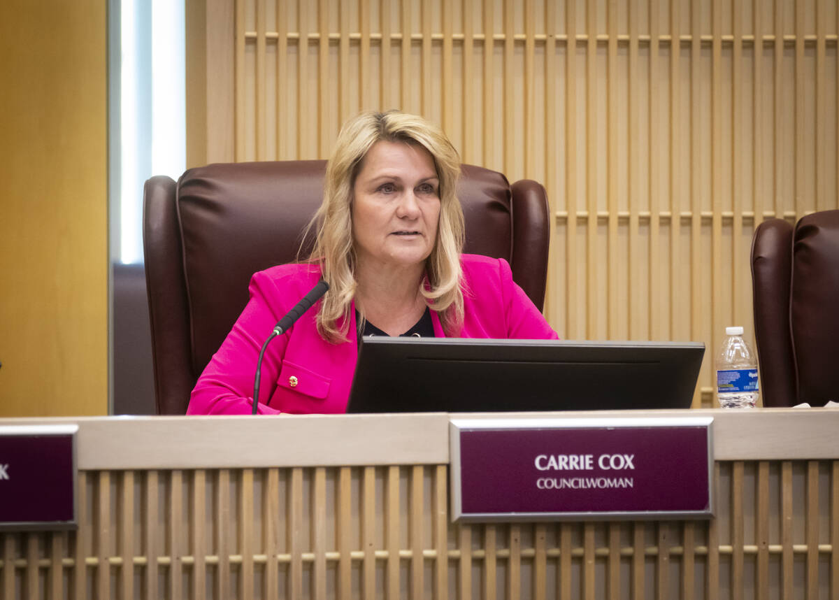 Henderson City Councilwoman Carrie Cox talks about embattled Henderson Police Chief Hollie Chad ...
