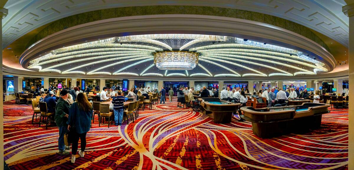 A stitched panoramic of the renovated casino dome table games area within Caesars Palace as Cae ...