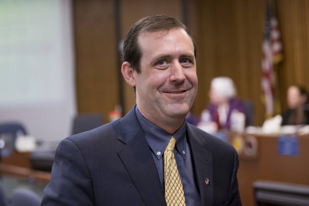 Jesse Welsh is seen during a CCSD Board of Trustees meeting at CCSD's education center in Las V ...