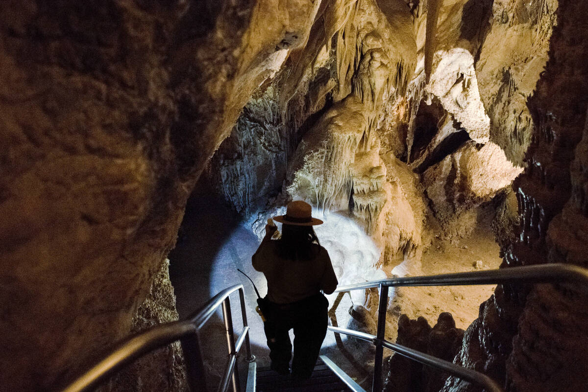 Great Basin National Park Chief of Interpretation, Nichole Andler, gives a tour of Lehman Caves ...