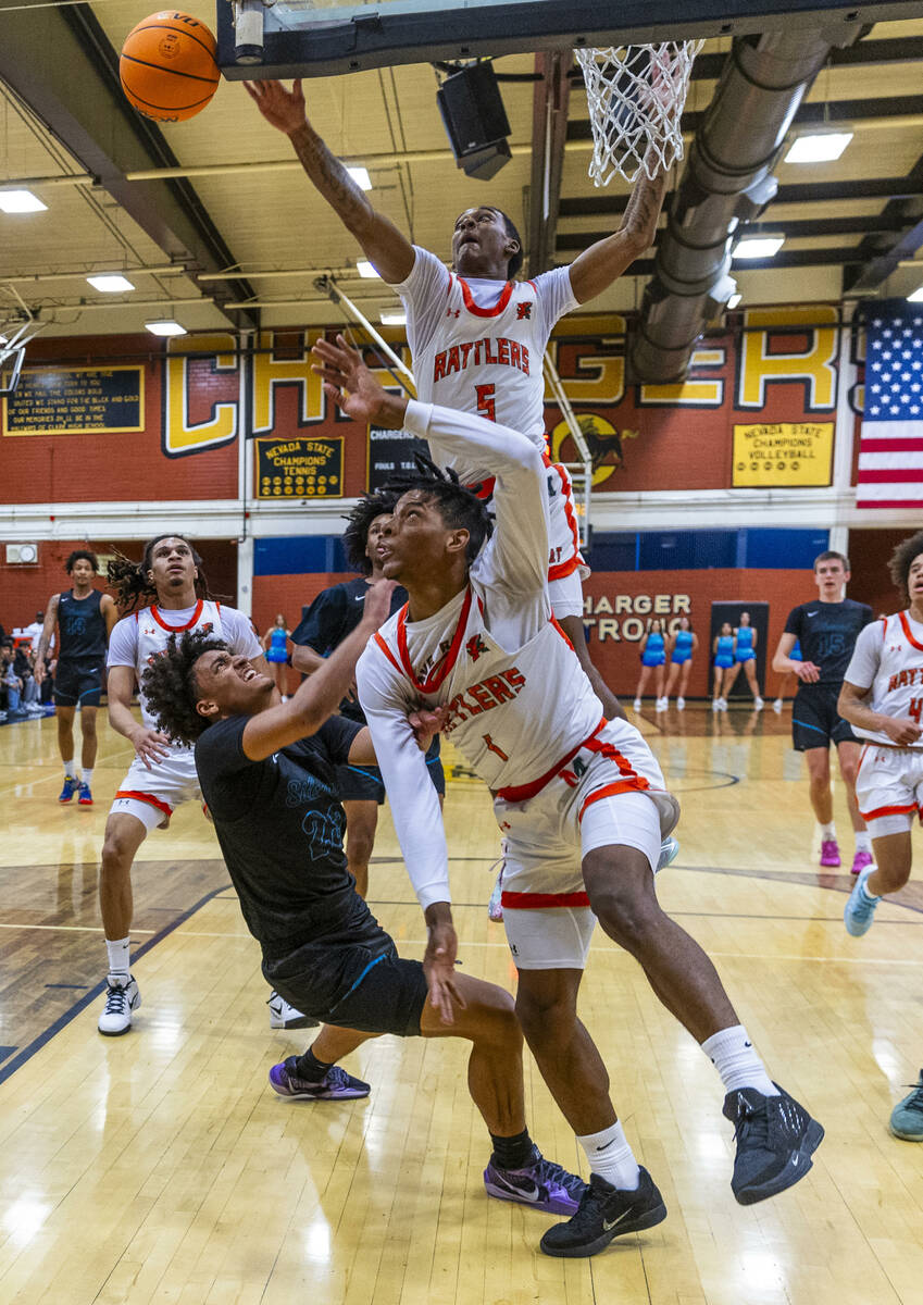 Silverado guard TraVaughn Jensen Brigance (23) basketball state semifinals game at Clark High S ...