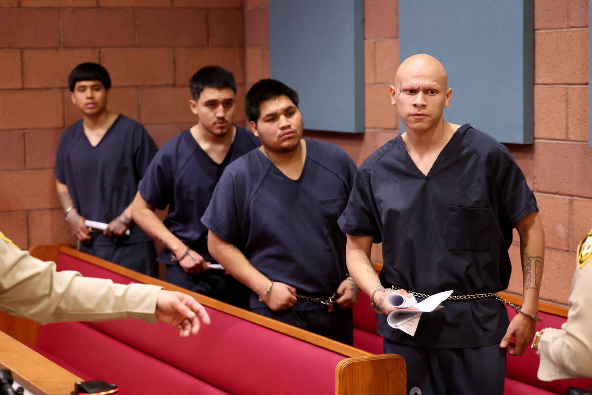 Luis Alfredo Pizarro-Cardena, 19, from left, Juan Rodriguez-Jimenez, 19, Jesus Ramirez, 20, and ...