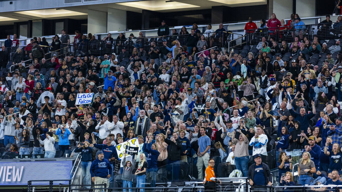 Foothill fans celebrate another score over Arbor View in second half of their 4A flag football ...