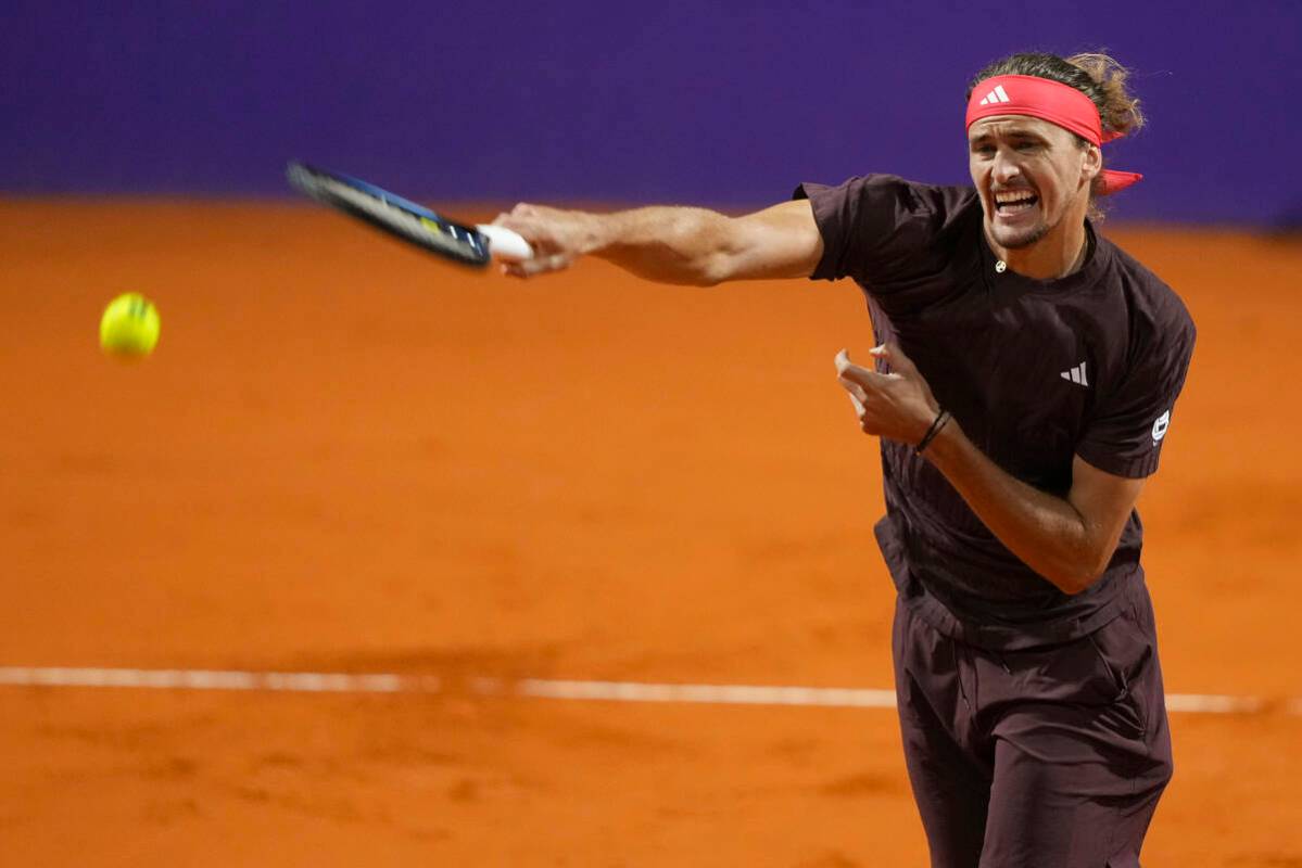 Germany's Alexander Zverev returns the ball to Argentina's Francisco Cerundolo during an Argent ...