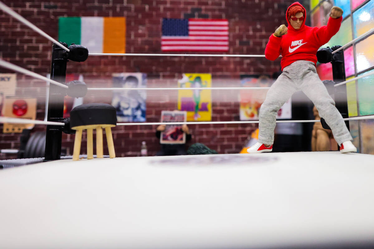 A miniature gym is displayed during the fourth annual International Market of Miniature Artisan ...