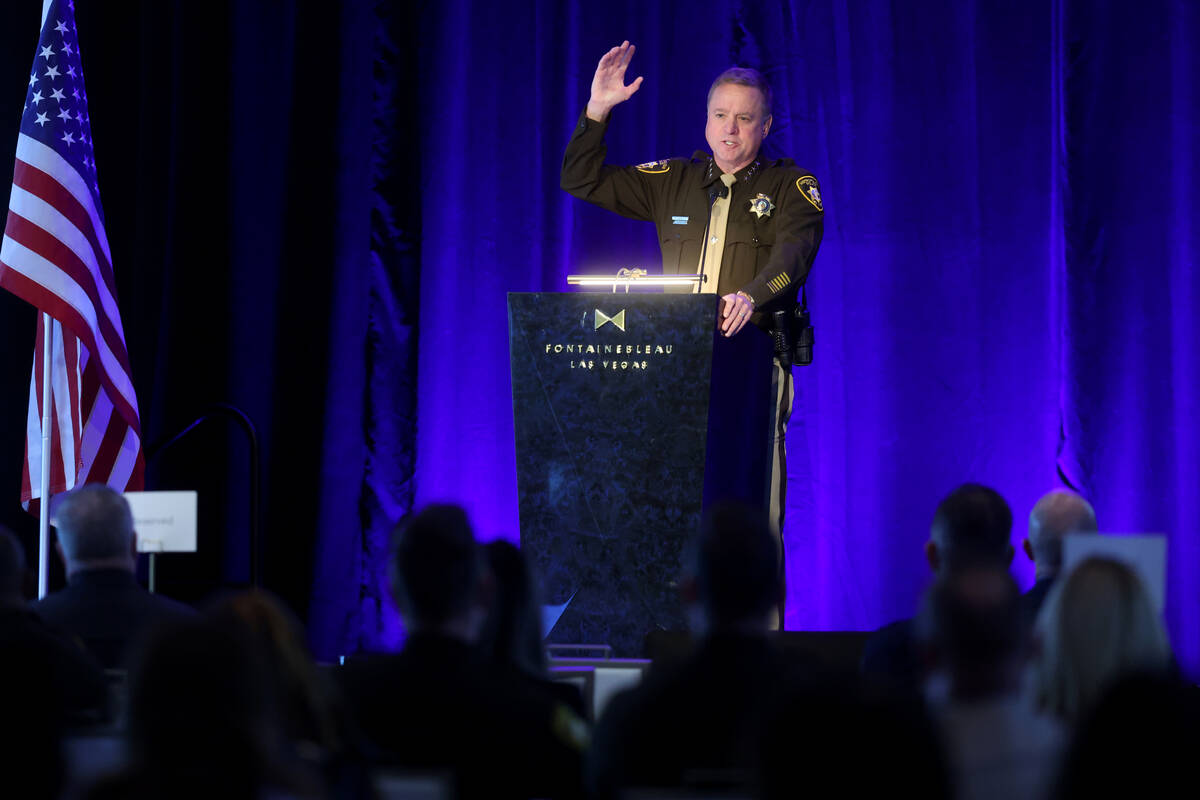 Clark County Sheriff Kevin McMahill speaks during his Metropolitan Police Department State of t ...