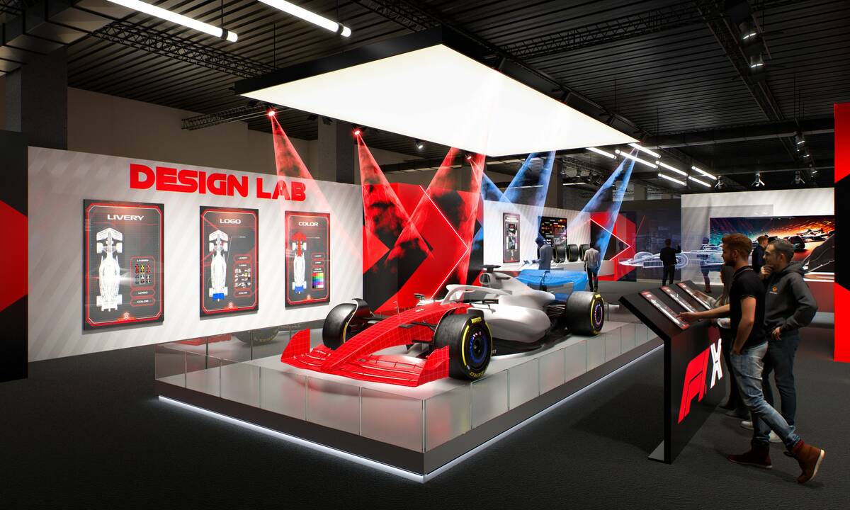The interactive F1 X attraction located inside of Formula One's Grand Prix Plaza, is broken dow ...
