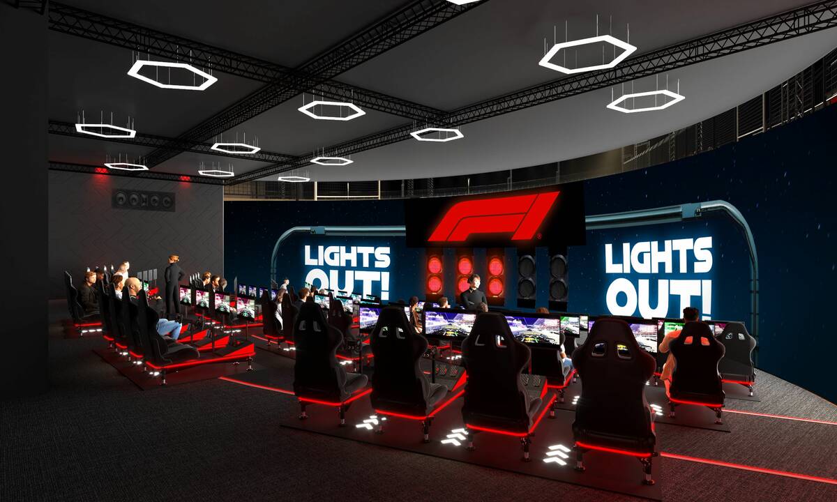 The interactive F1 X attraction located inside of Formula One's Grand Prix Plaza, is broken dow ...