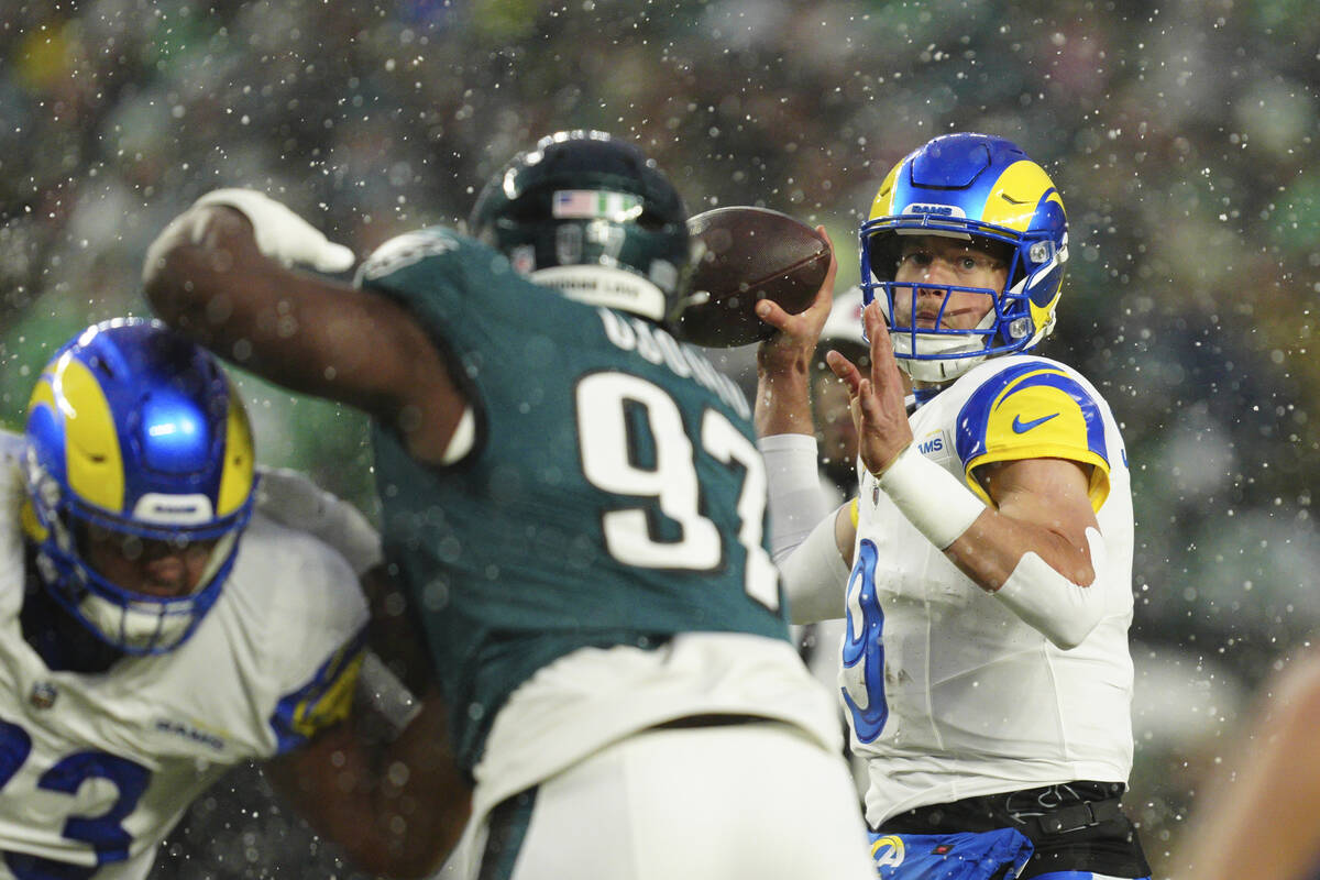 Los Angeles Rams' Matthew Stafford in action during an NFL football NFC divisional playoff game ...