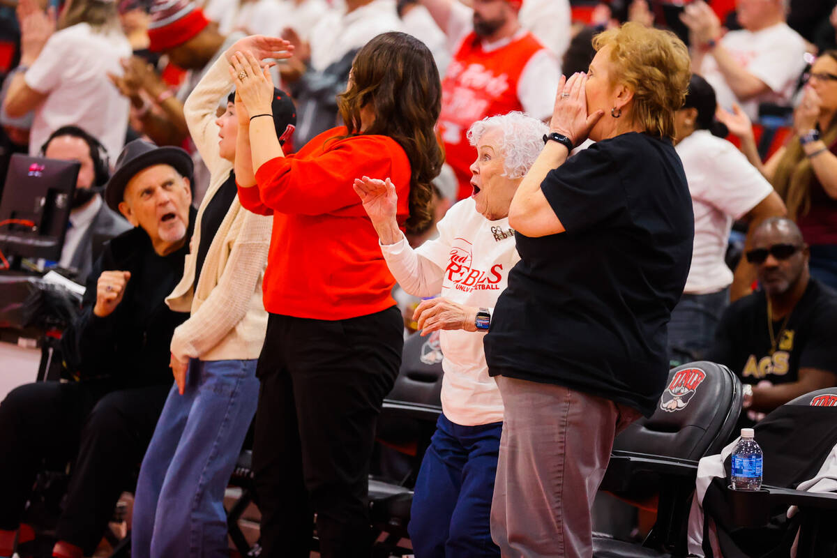 Lady Rebels fans cheer during an NCAA women’s basketball game between the Lady Rebels an ...