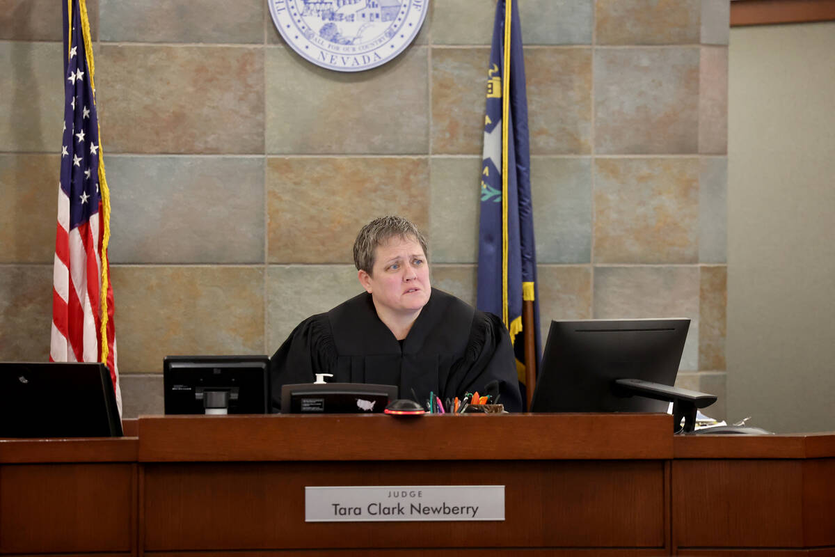 Clark County District Court Judge Tara Clark Newberry hands down the sentence for Bryce Tokunag ...