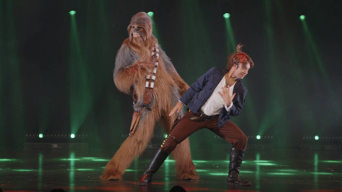 Han and Chewy are shown in a number from "The Empire Strips Back," coming to the Rio on -- yes ...