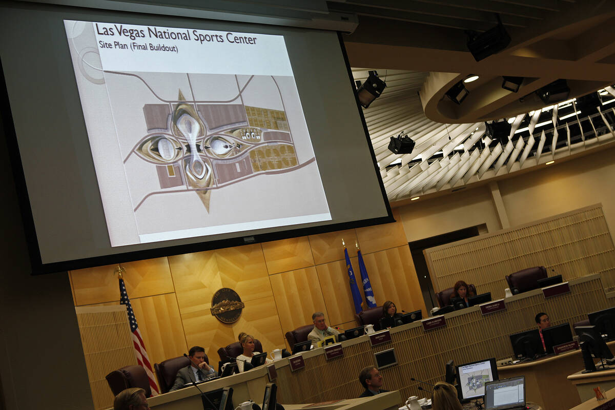 An artist's rendering of developer Chris Milam's proposed multi-venue arena project is shown on ...