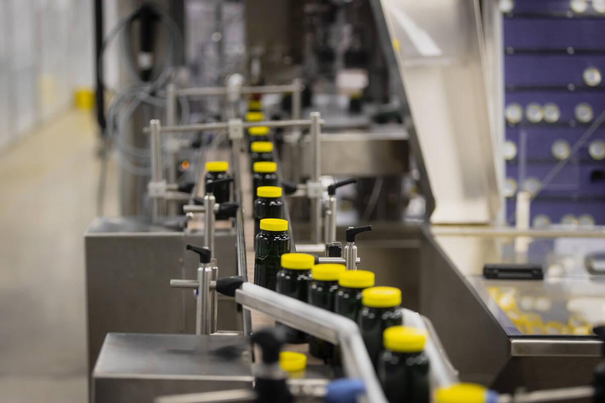 Bottles of turmeric are prepared during a tour of the Nature's Lab facility on Thursday, Feb. 2 ...