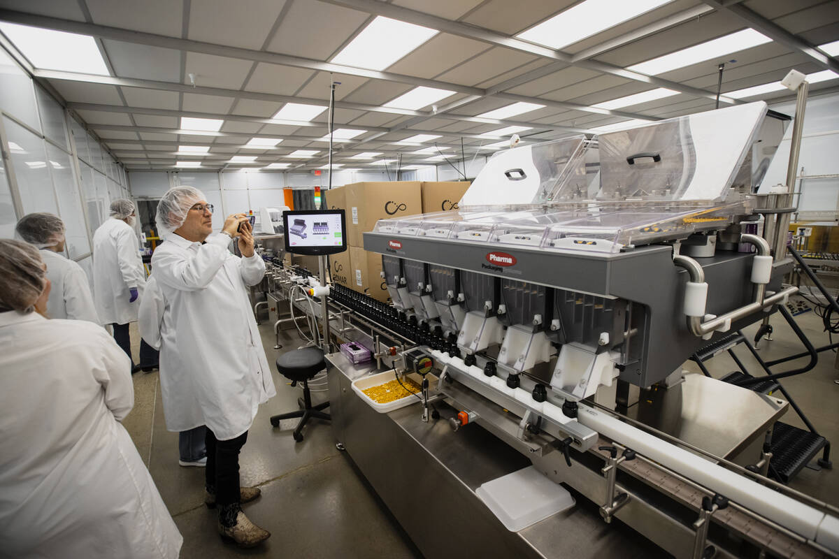 Wayne Gorsek, founder, chairman and CEO of Nature’s Lab, records a clip of the packaging ...