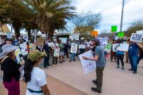 Impromptu speakers address those in attendance during the Protect Our Public Lands rally to sho ...