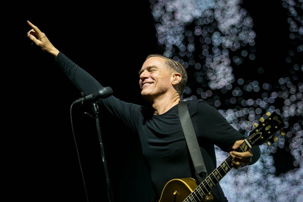 Canadian rock singer,songwriter and guitarist Bryan Adams performs during his concert in Papp L ...