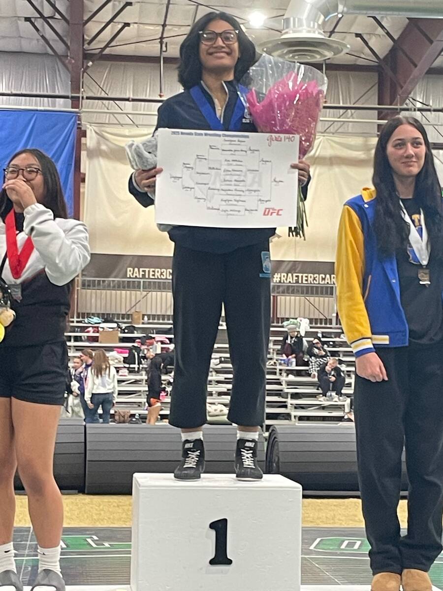 Centennial's Sandilynn Paopao is a member of the Nevada Preps All-Southern Nevada girls wrestli ...