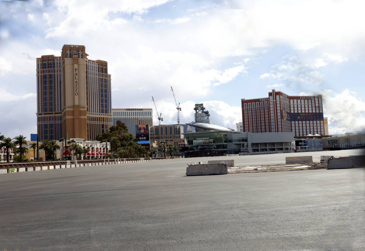 A vacant land at the southwest corner of Las Vegas Boulevard and Genting Boulevard is seen, on ...