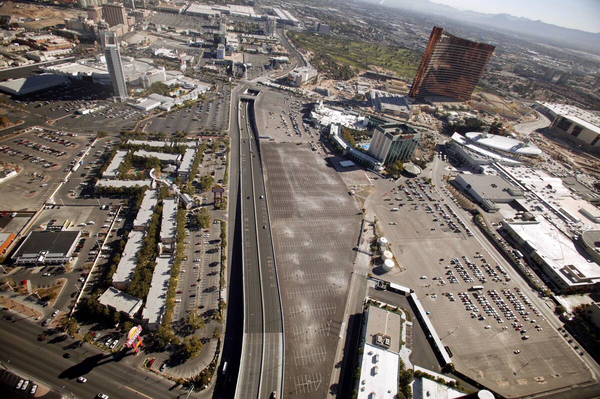 An aerial view of the Stardust and New Frontier hotel properties on Dec. 1, 2004, in Las Vegas. ...