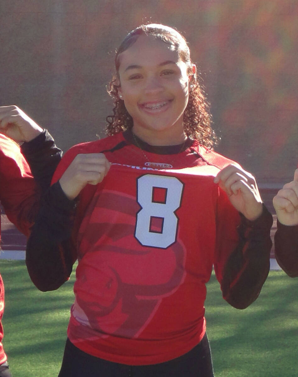 Desert Oasis' Kaaliyah Robinson is a member of the Nevada Preps All-Southern Nevada flag footba ...