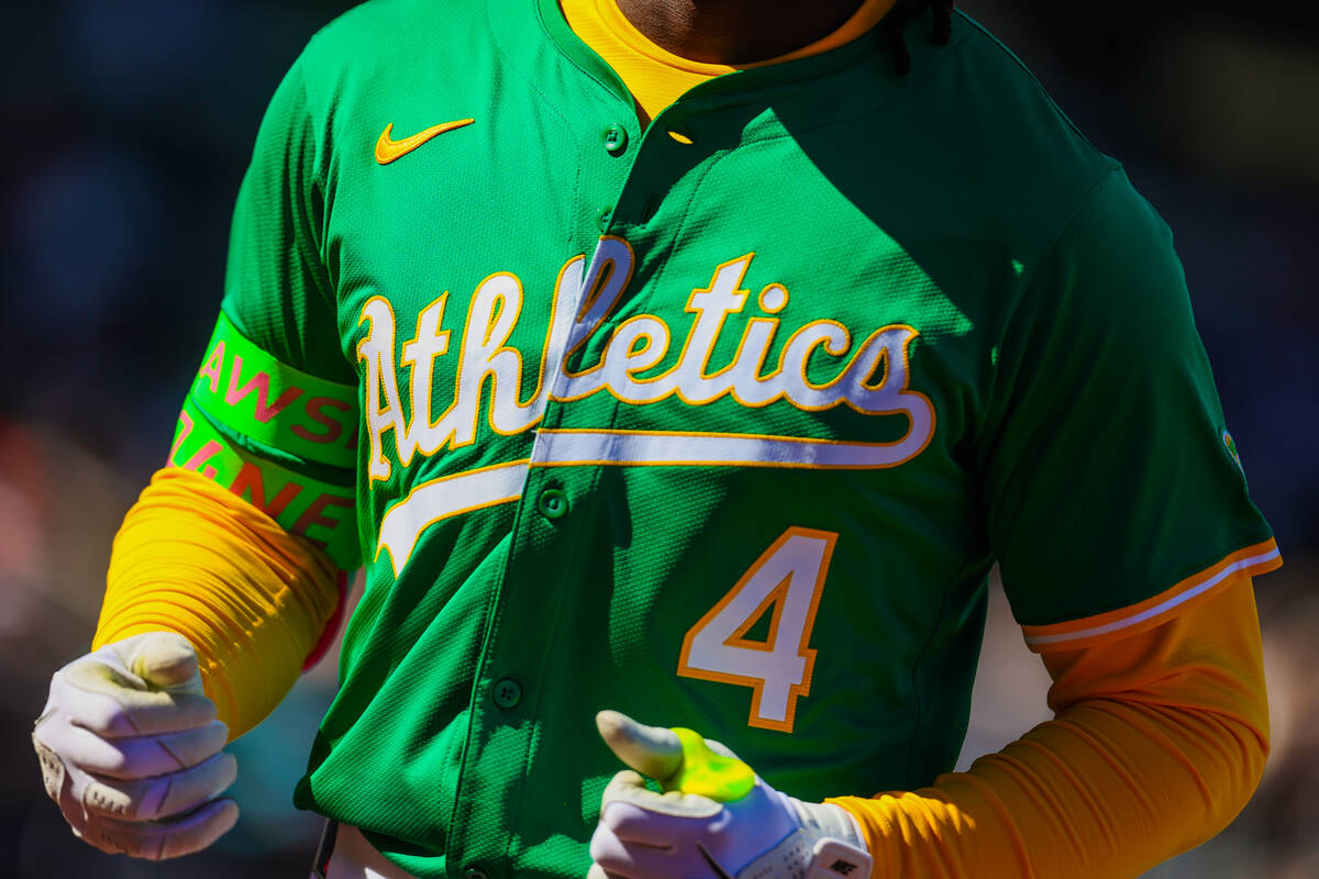 An Athletics uniform is seen during a Big League Weekend baseball game between the Arizona Diam ...