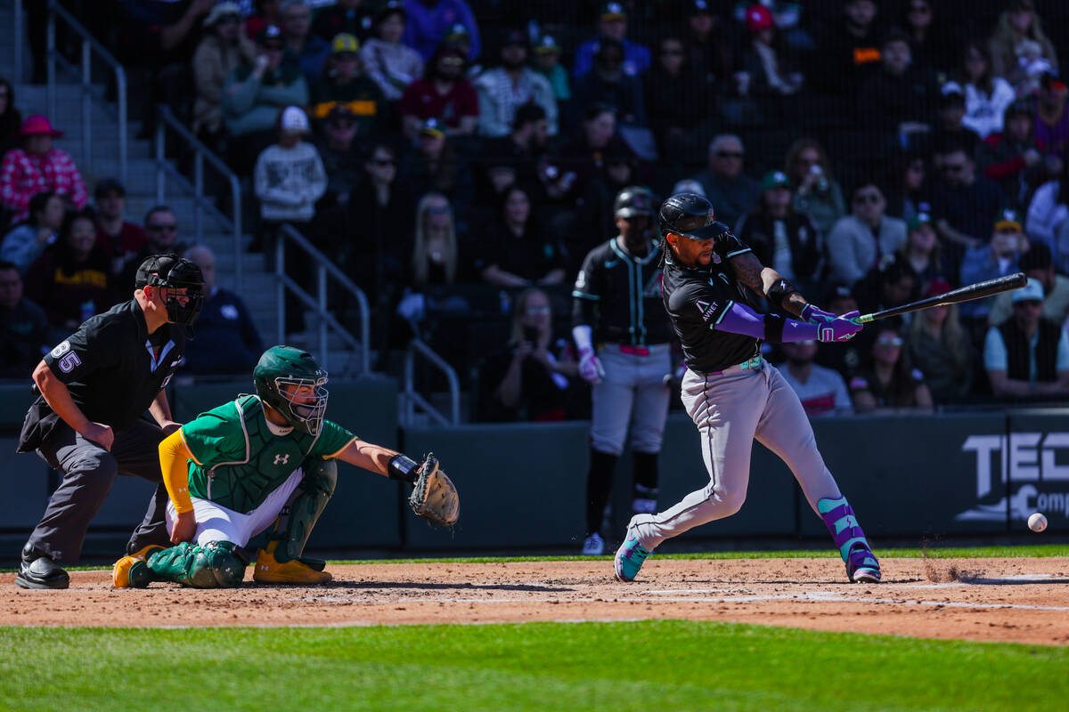 Arizona Diamondbacks second baseman Ketel Marte (4) swings his bat during a Big League Weekend ...