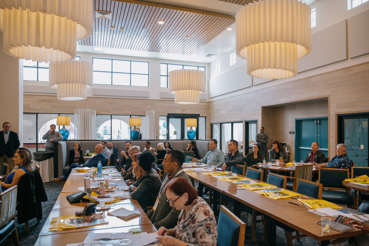 Local realtors listen to a panel of home builders discuss the future of building on Tuesday, Ma ...