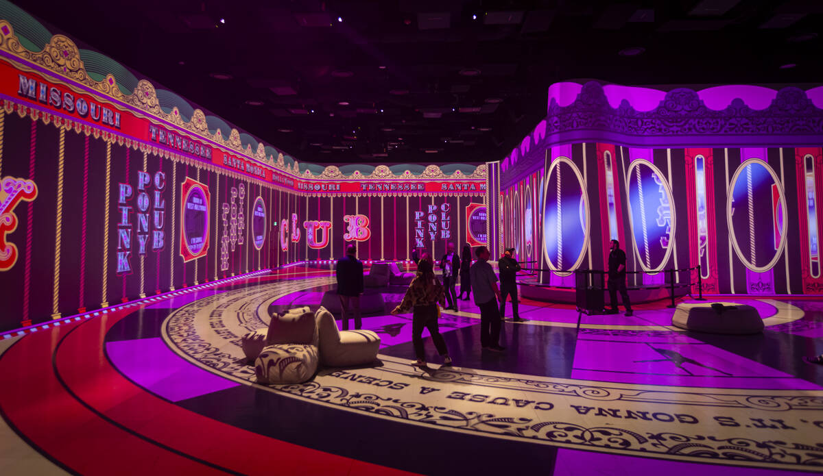 A display as Chappell Roan’s “Pink Pony Club” plays during a preview of &# ...