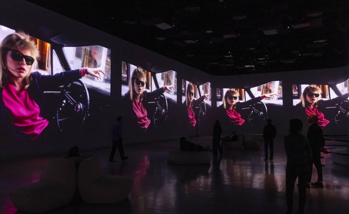 A portrait of Debbie Harry is seen during a preview of “Rolling Stone Presents: Amplifie ...