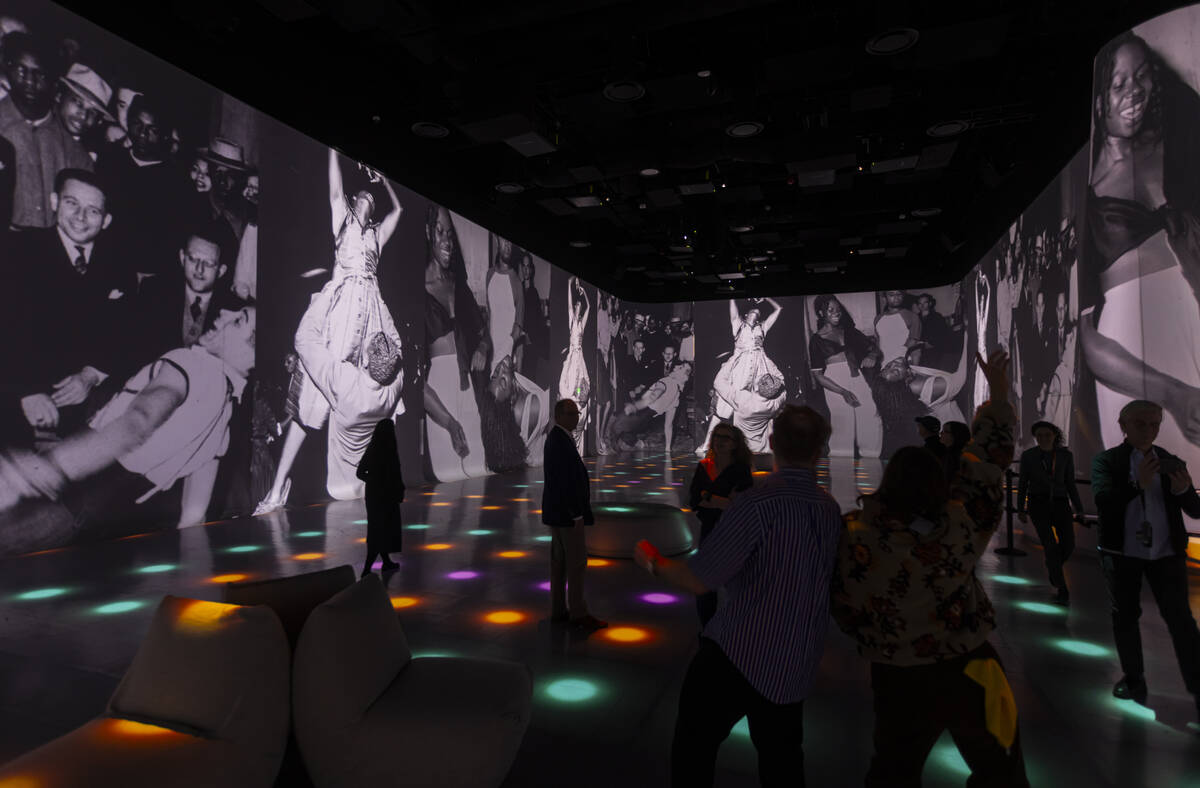 Images of people dancing to music are seen during a preview of “Rolling Stone Presents: ...