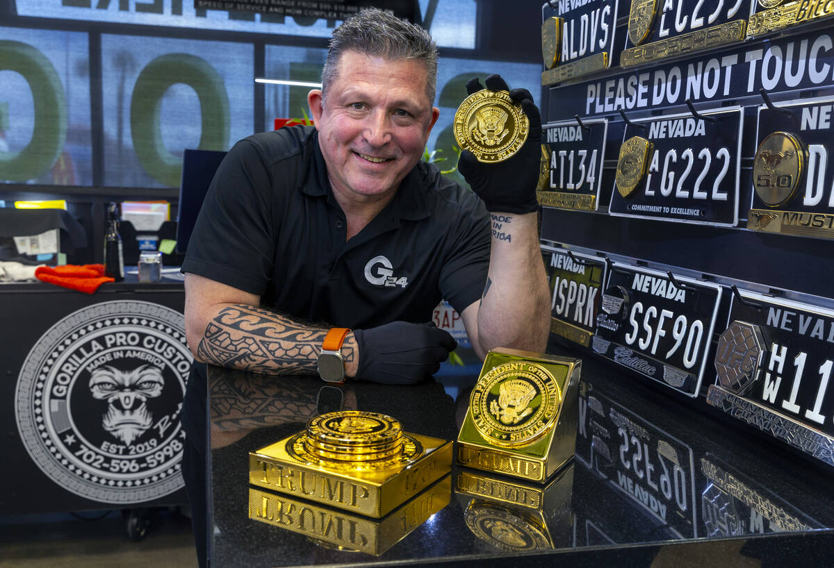 Owner Johneric Stensrud with Gorilla Pro Customs has created and delivered sets of 24k gold cus ...