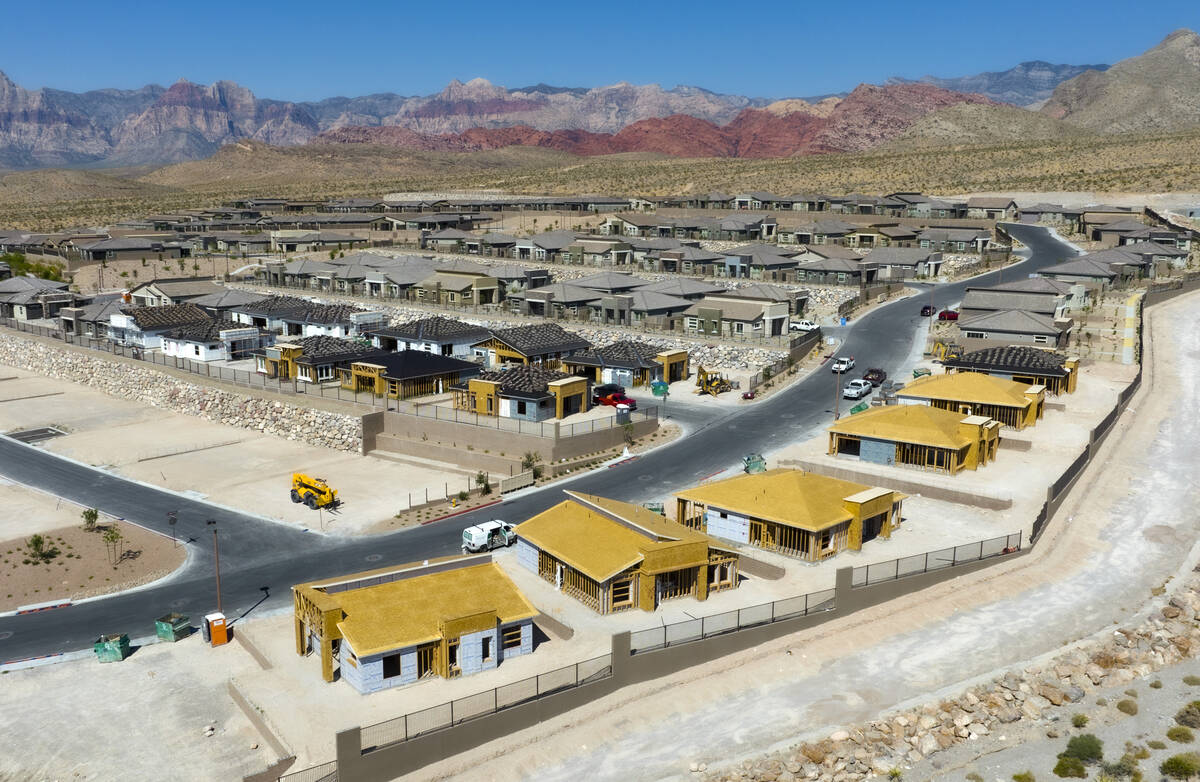 Construction is underway for a new housing development in the western portion of Las Vegas near ...