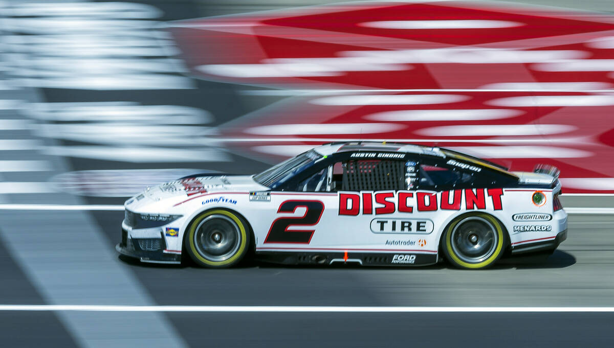 Austin Cindric (2) takes a lap during qualifying for the NASCAR Cup Series race at Las Vegas Mo ...