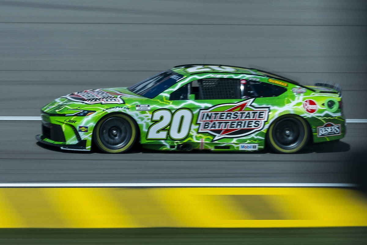 Christopher Bell (20) takes a lap during qualifying for the NASCAR Cup Series race at Las Vegas ...