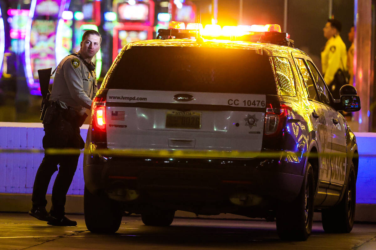 Metro police investigate a possible shooting at Circus Circus hotel-casino Saturday, March 15, ...