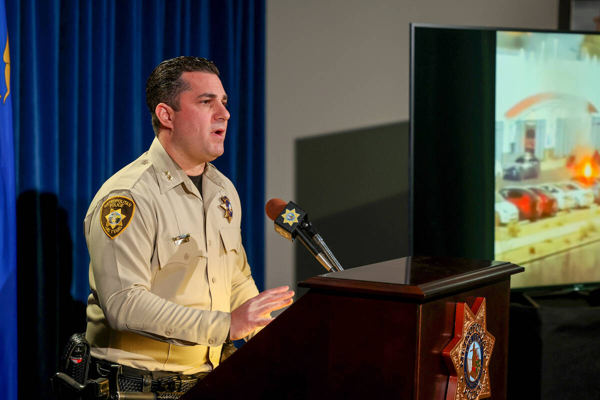Assistant Sheriff Dori Koren speaks during a press conference at Metropolitan Police Department ...