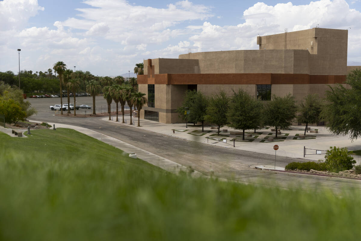 The exterior of the Cashman Center complex in Las Vegas, Monday, Aug. 1, 2022. (Erik Verduzco / ...