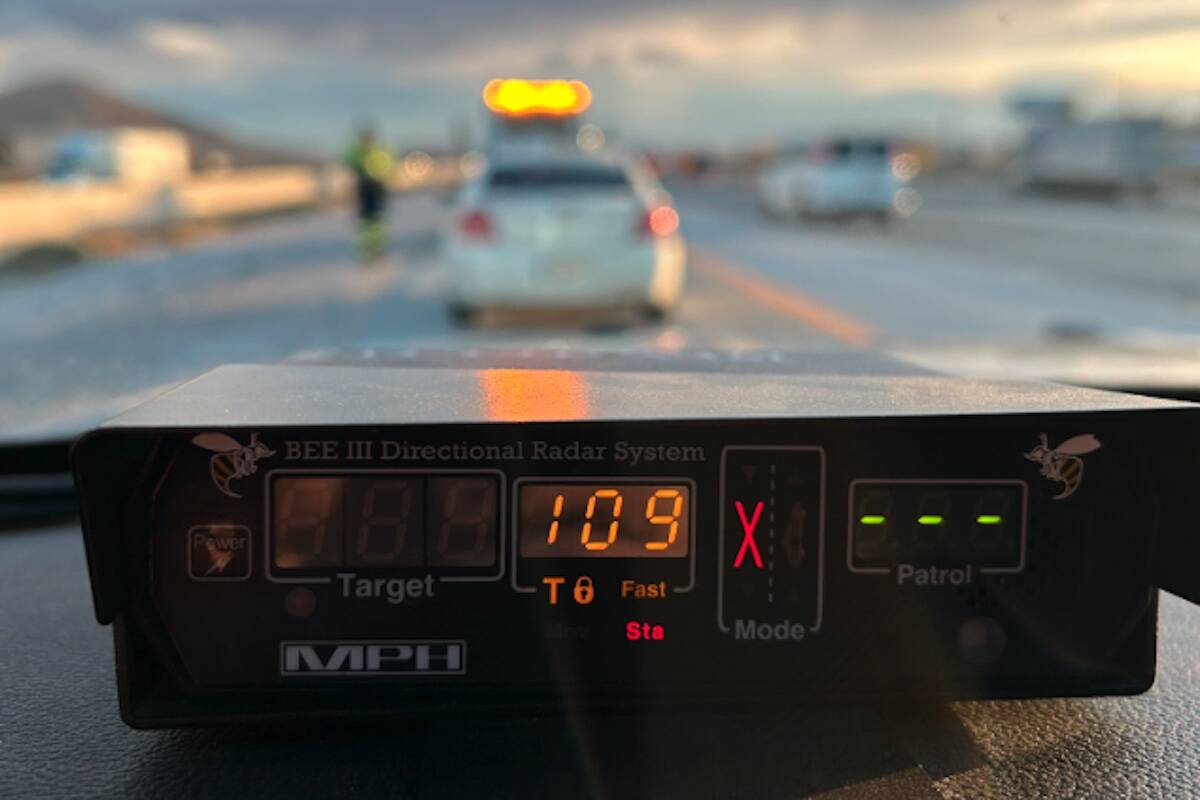 A driver traveling over 100 mph was arrested on suspicion of impaired driving Tuesday morning n ...