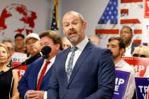 Clark County Republican Party Chairman Jesse Law speaks during a press conference, hosted by th ...