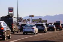 Southbound traffic is seen on Interstate 15 on Dec. 1, 2024, near Primm. (Madeline Carter/Las V ...