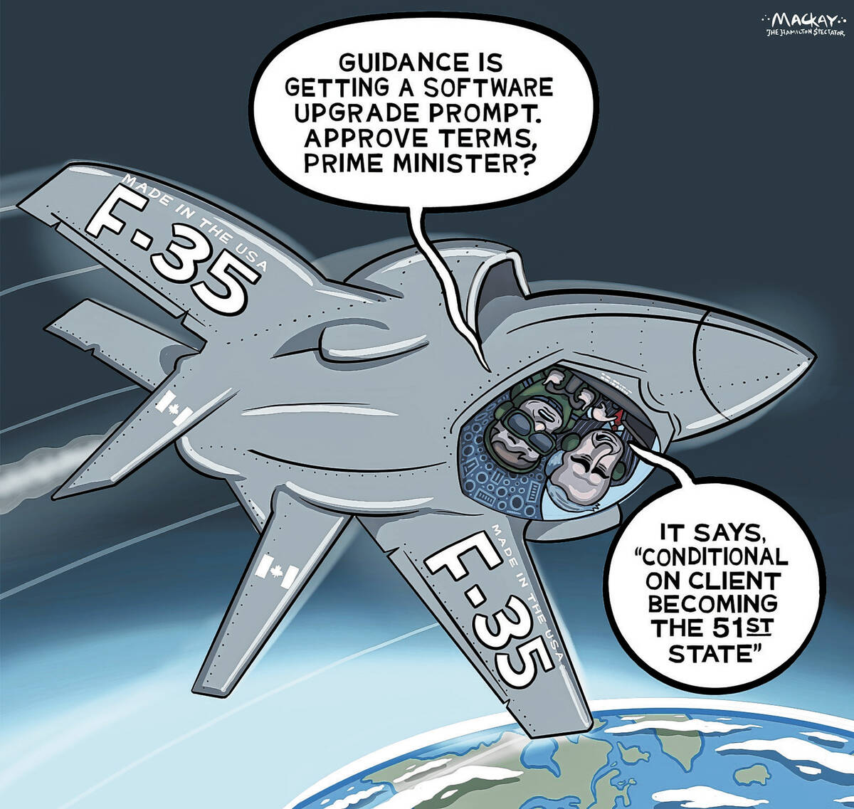 Editorial Cartoon by Graeme MacKay, The Hamilton Spectator – Thursday March 20, 2025 Ca ...