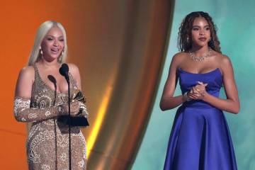Beyonce accepts the award for album of the year for "COWBOY CARTER during the 67th annual Gramm ...
