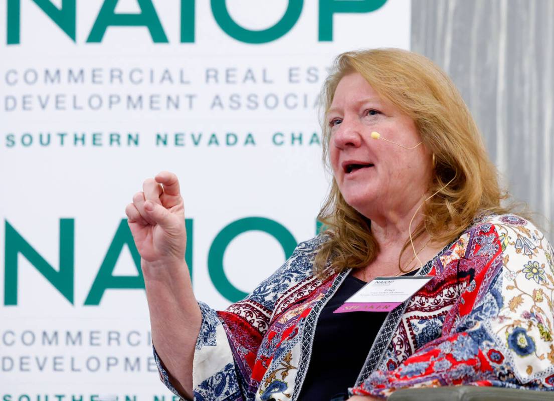 Tracy Larkin Thomason, director at the Nevada Department of Transportation, speaks during the N ...