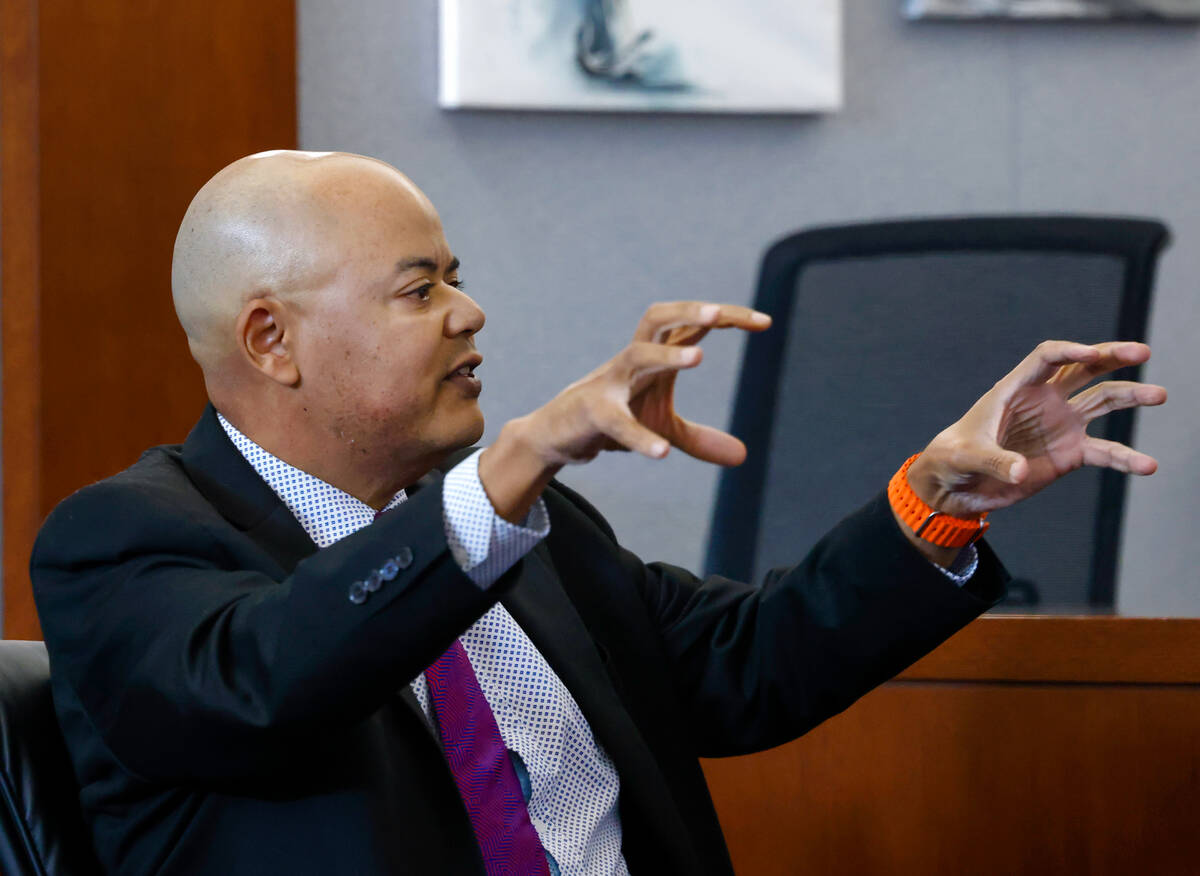 Malcolm LaVergne, the special administrator for O.J. Simpson's estate, testifies during a heari ...